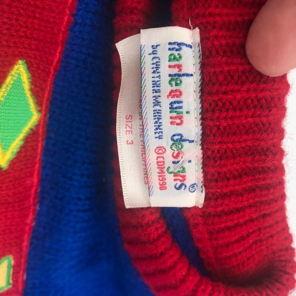 Harlequin Designs Vintage Puppet Show Sweater EUC - Picture 6 of 9